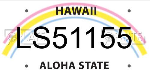 LS51155 Hawaii License Plate