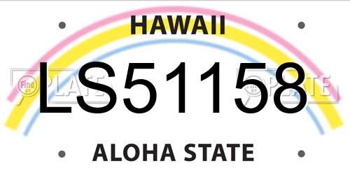 LS51158 Hawaii License Plate