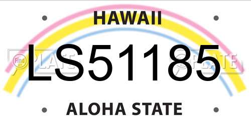 LS51185 Hawaii License Plate
