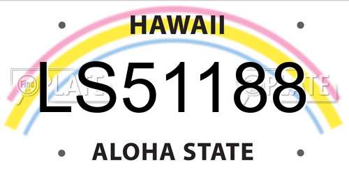 LS51188 Hawaii License Plate
