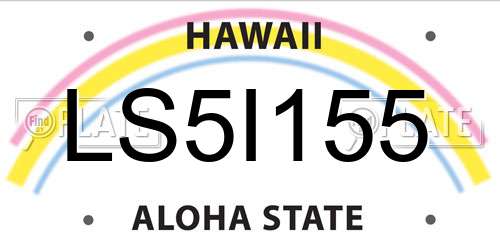 LS5I155 Hawaii License Plate