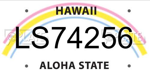 LS74256 Hawaii License Plate