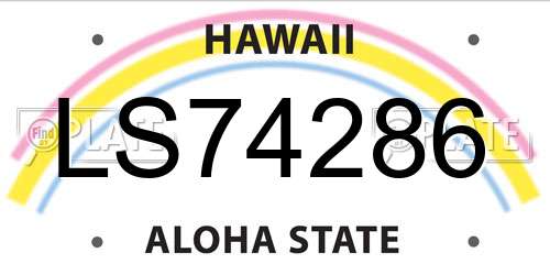 LS74286 Hawaii License Plate