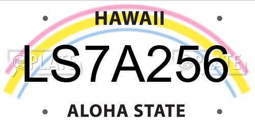 LS7A256 Hawaii License Plate