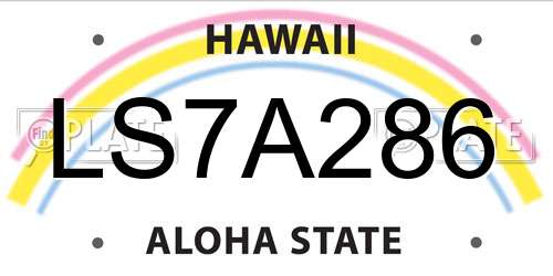 LS7A286 Hawaii License Plate