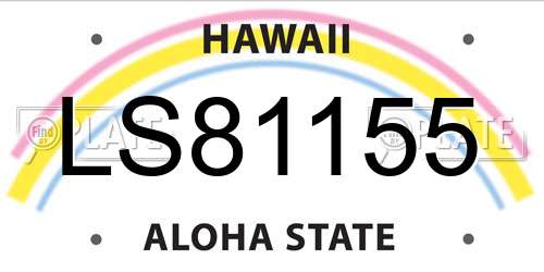 LS81155 Hawaii License Plate