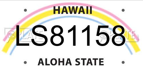 LS81158 Hawaii License Plate