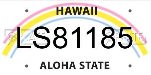 LS81185 Hawaii License Plate
