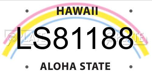 LS81188 Hawaii License Plate
