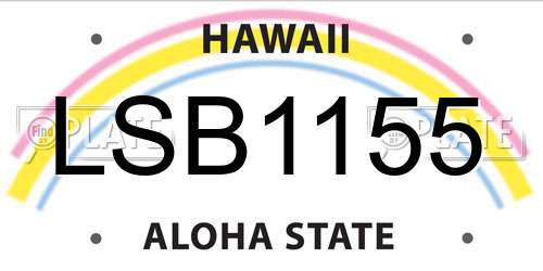 LSB1155 Hawaii License Plate