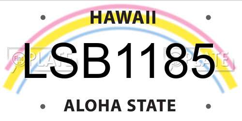 LSB1185 Hawaii License Plate