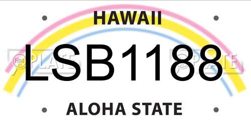 LSB1188 Hawaii License Plate