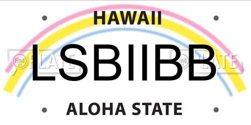 LSBIIBB Hawaii License Plate