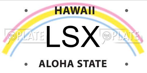 LSX Hawaii License Plate