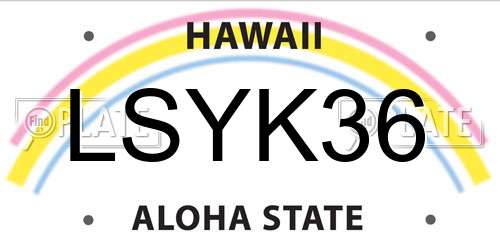 LSYK36 Hawaii License Plate