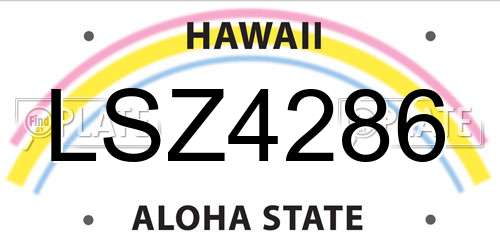LSZ4286 Hawaii License Plate