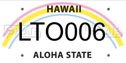 LTO006 Hawaii License Plate
