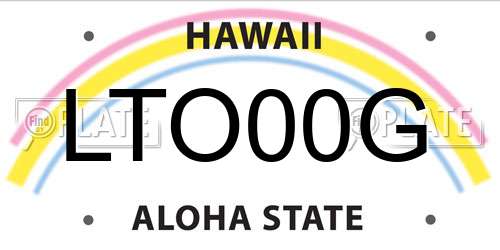 LTO00G Hawaii License Plate