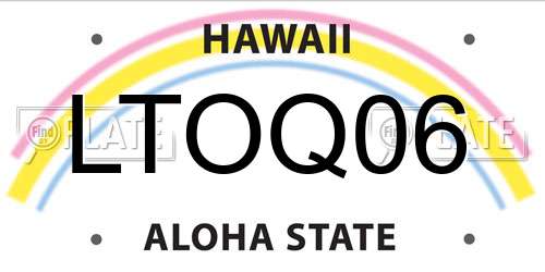 LTOQ06 Hawaii License Plate