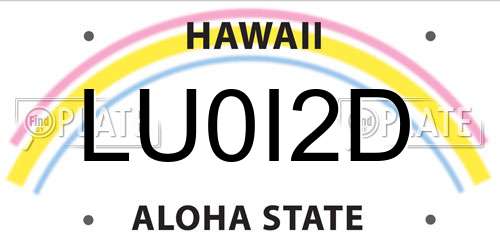 LU0I2D Hawaii License Plate