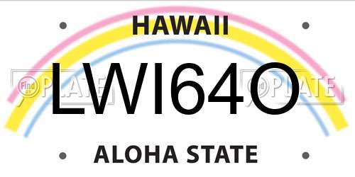 LWI64O Hawaii License Plate