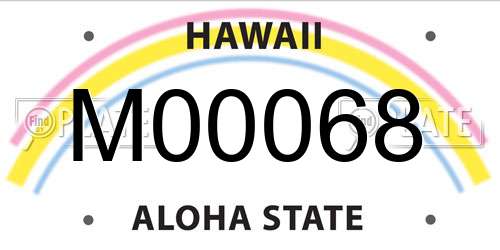 M00068 Hawaii License Plate