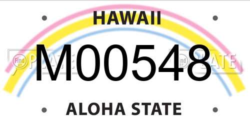 M00548 Hawaii License Plate