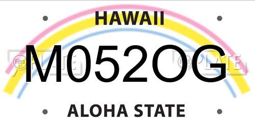 M052OG Hawaii License Plate