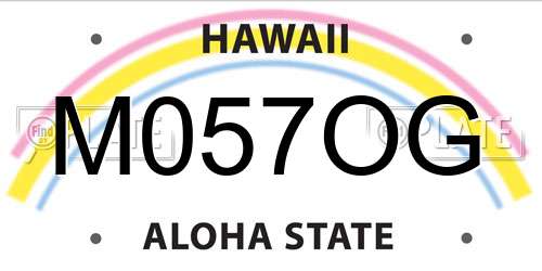 M057OG Hawaii License Plate