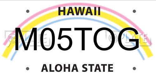 M05TOG Hawaii License Plate