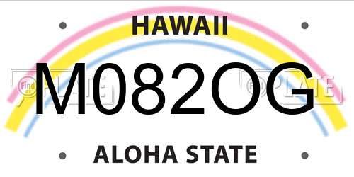 M082OG Hawaii License Plate