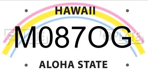 M087OG Hawaii License Plate