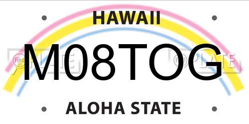 M08TOG Hawaii License Plate