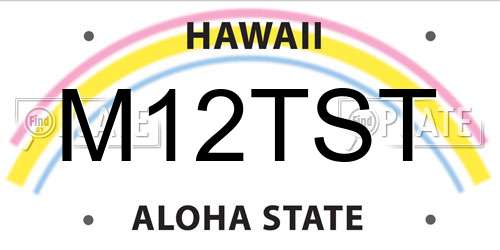 M12TST Hawaii License Plate
