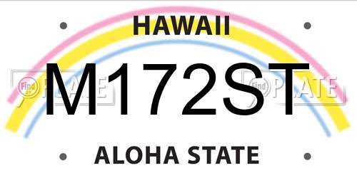 M172ST Hawaii License Plate