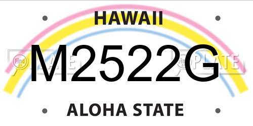 M2522G Hawaii License Plate