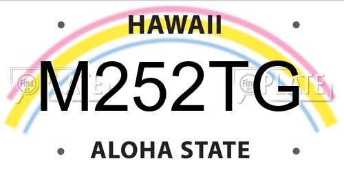 M252TG Hawaii License Plate
