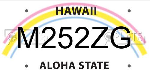 M252ZG Hawaii License Plate