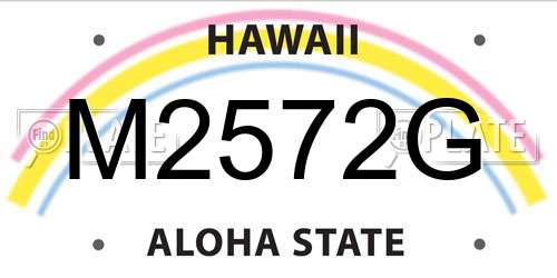 M2572G Hawaii License Plate