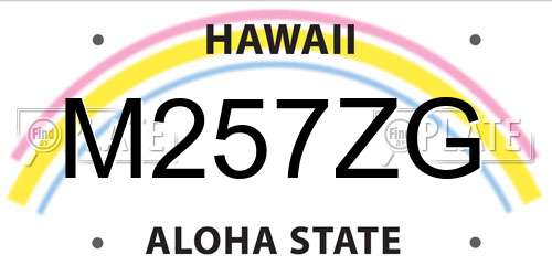 M257ZG Hawaii License Plate