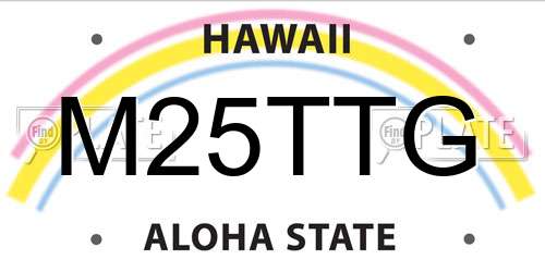 M25TTG Hawaii License Plate