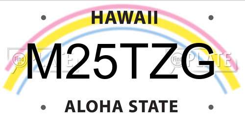 M25TZG Hawaii License Plate