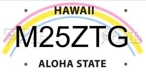 M25ZTG Hawaii License Plate