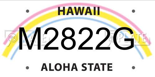 M2822G Hawaii License Plate