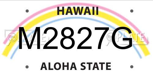 M2827G Hawaii License Plate