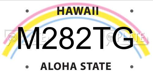 M282TG Hawaii License Plate