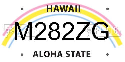 M282ZG Hawaii License Plate