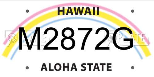 M2872G Hawaii License Plate