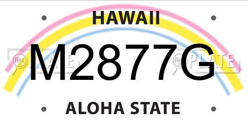 M2877G Hawaii License Plate