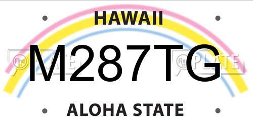 M287TG Hawaii License Plate
